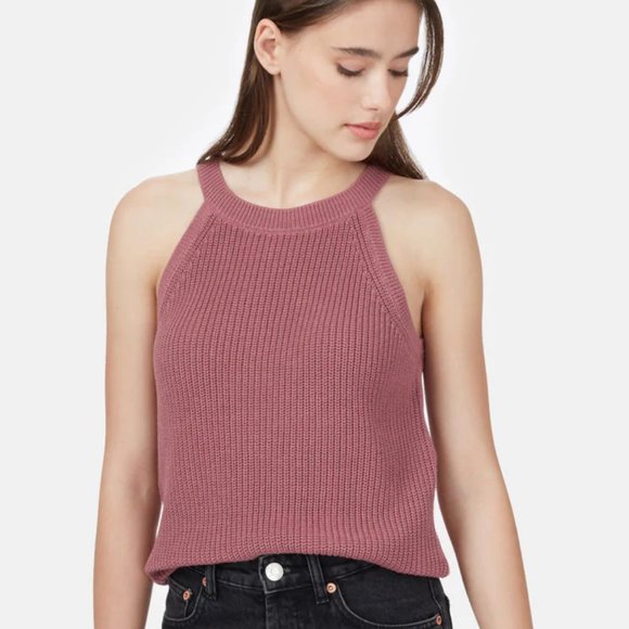 tentree Tops - tentree Highline Cotton Sweater Tank Crushed Berry Pink